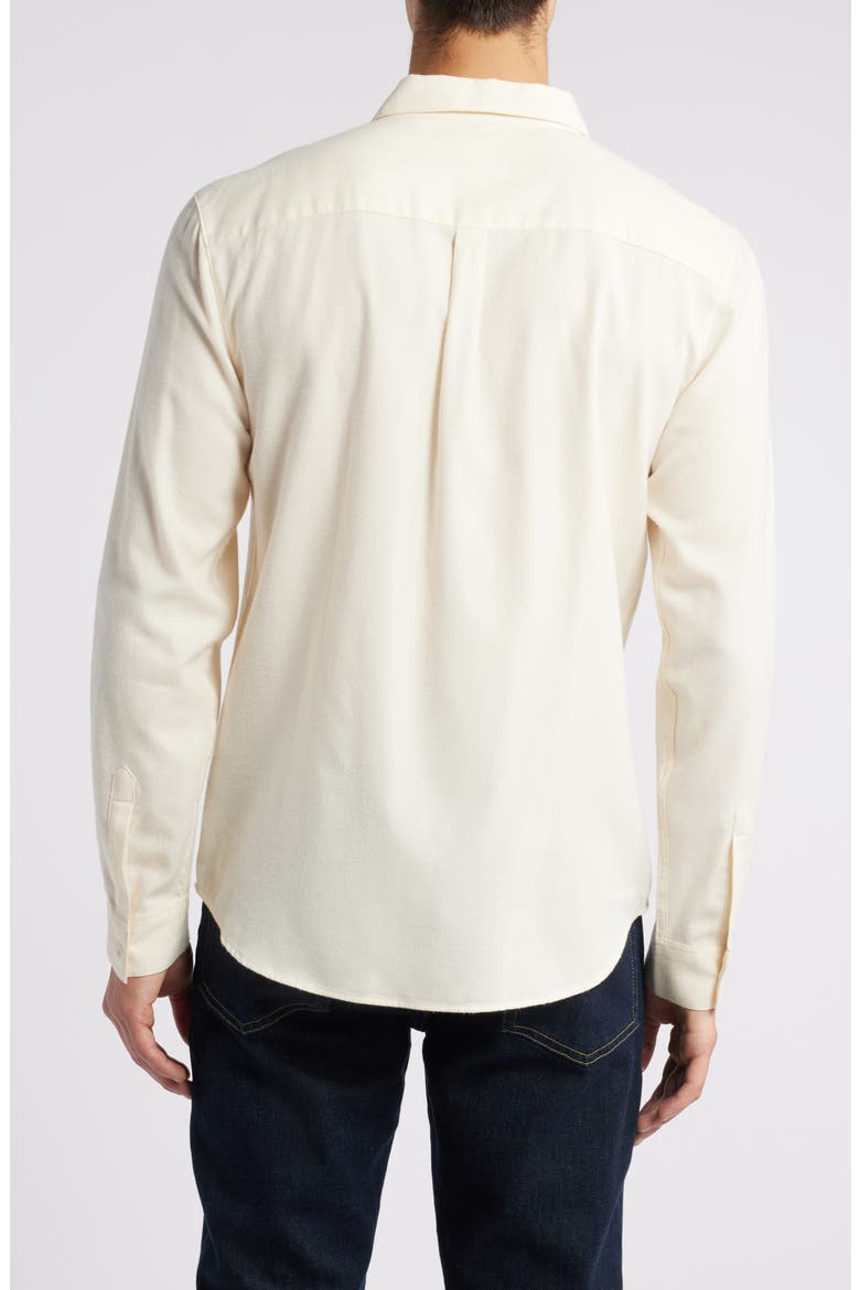 Cotton & Merino Wool Button-Up Shirt, Alternate, color, OFF WHITE