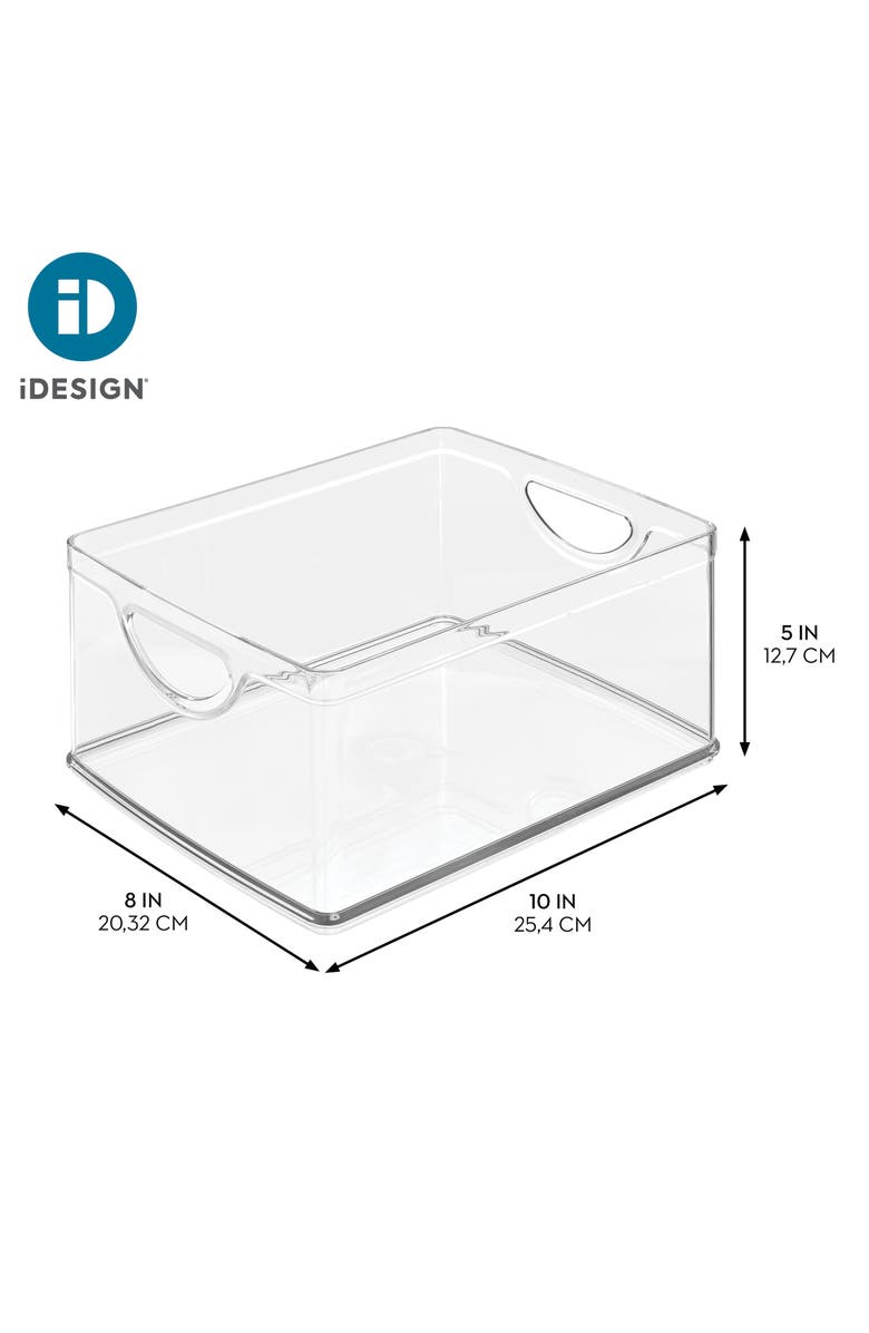 iDesign Stackable Pantry Storage Bin for Cabinets or Fridge, Set of 2, Clear, Made in USA, Alternate, color,