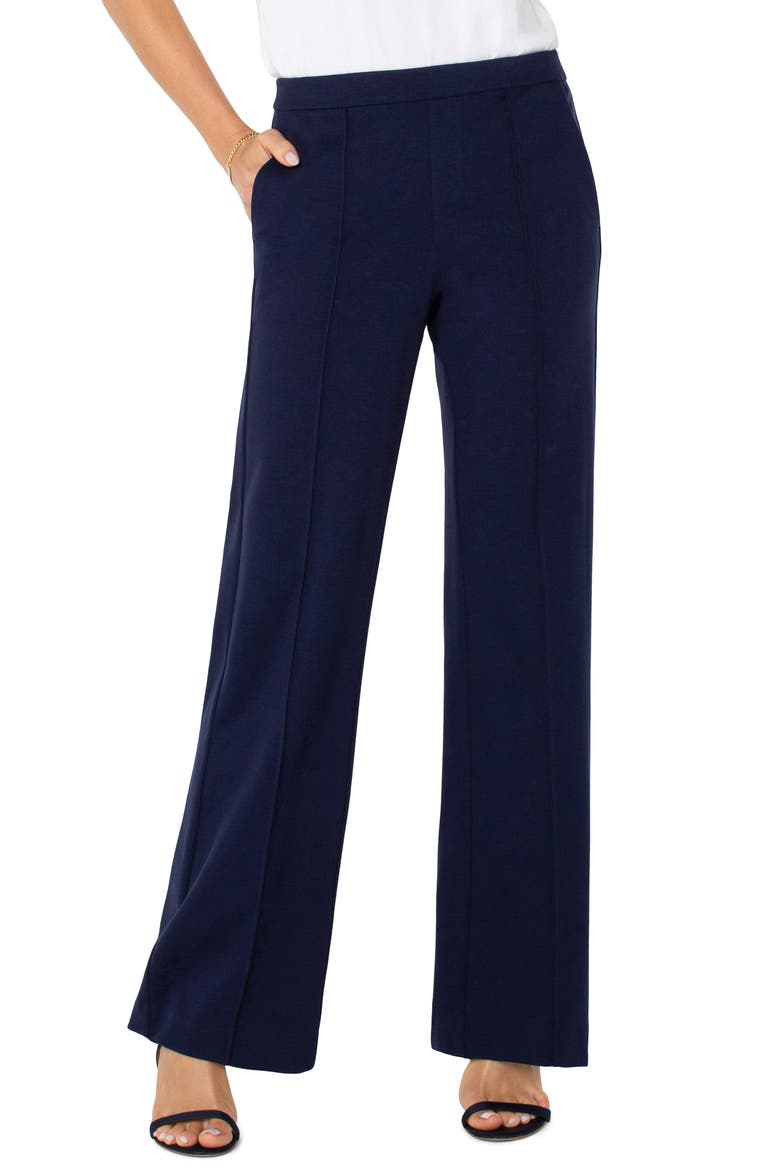Kayla Wide Leg Pull-On Trousers, Main, color, CADET BLUE