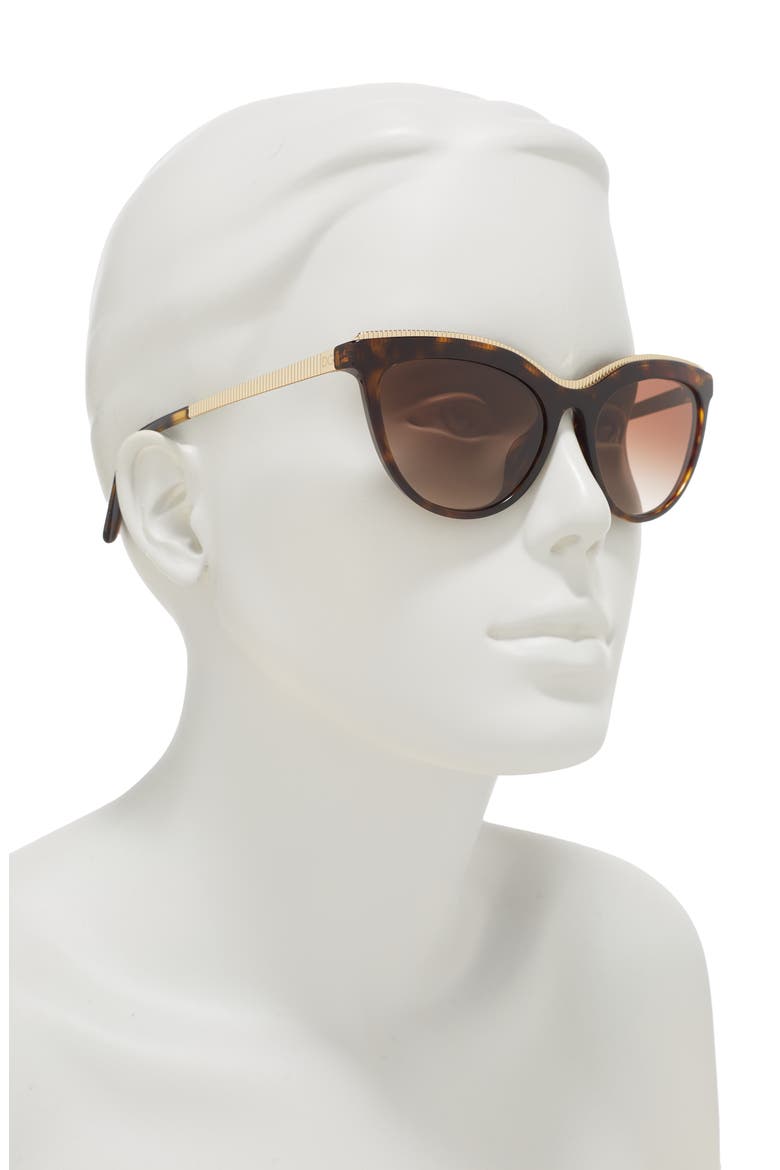 54mm Cat Eye Sunglasses, Alternate, color, HAVANA / DARK BROWN