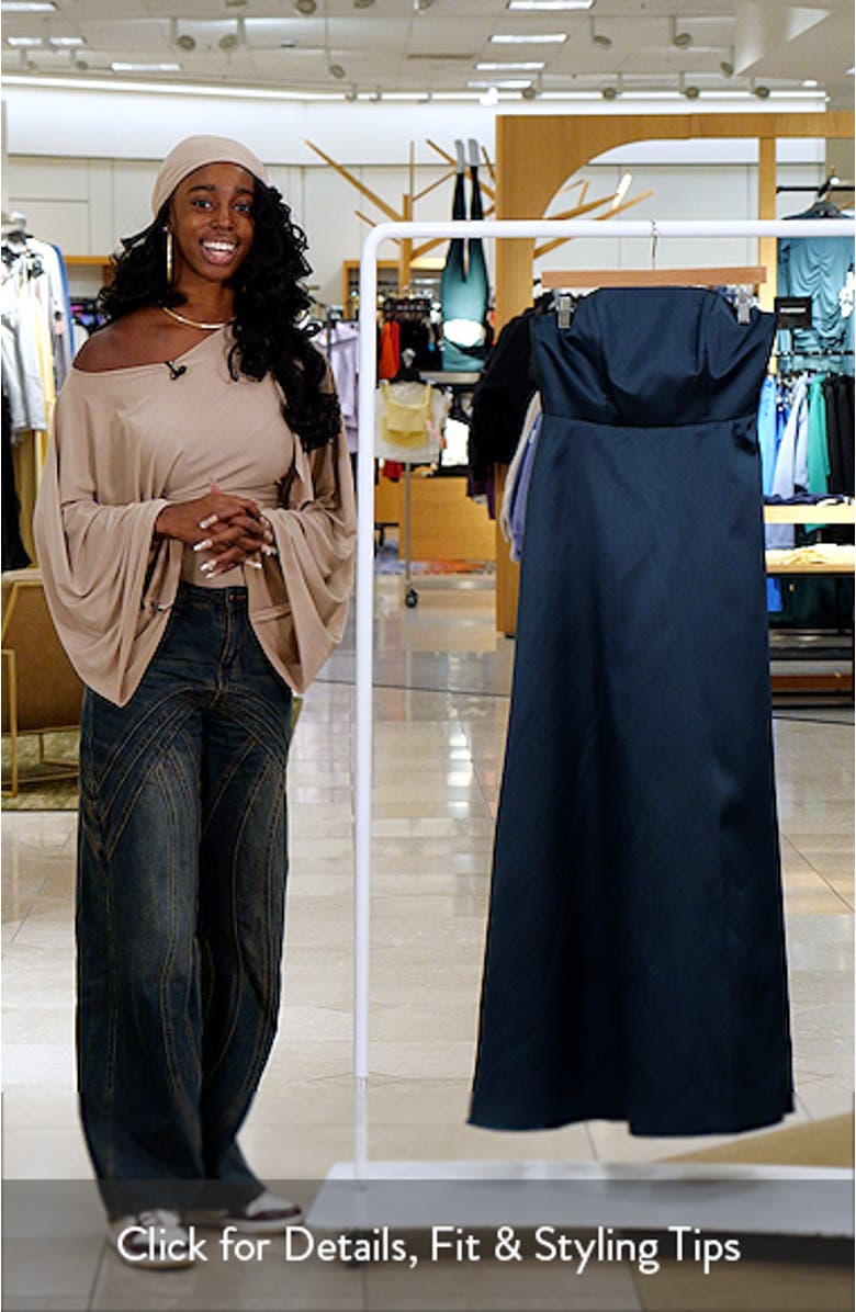 Strapless Satin Gown, sales video thumbnail