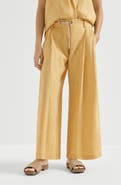 Brunello Cucinelli Linen trousers with drawstring and monili