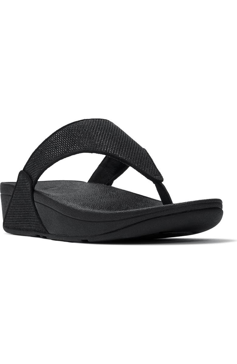 FitFlop Lulu Shimmerglitz Toe Post Sandal, Main, color, Black