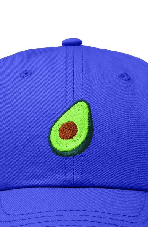 Dalix Avocado Embroidered Food Hat In Royal Blue