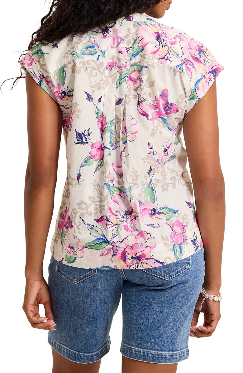 Tommy Bahama Floral Cross Stitch Embroidered Button-Up Top, Alternate, color, White