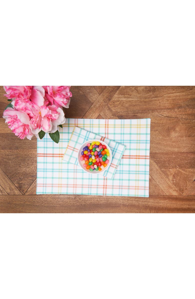 C&F Home Easter Bunny Trail Plaid Cloth Napkin Springs Set of 6, Alternate, color, Blue