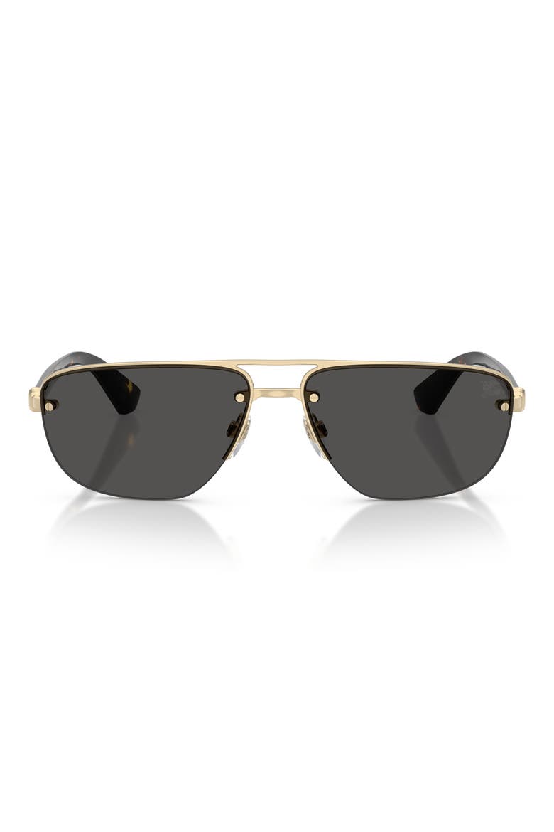 63mm Oversize Irregular Aviator Sunglasses, Main, color, LIGHT GOLD / DARK GREY