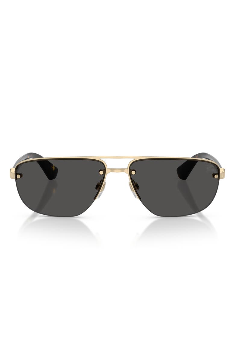 Burberry 63mm Oversize Irregular Aviator Sunglasses, Main, color, Light Gold / Dark Grey