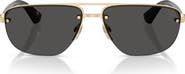 Burberry 63mm Oversize Irregular Aviator Sunglasses