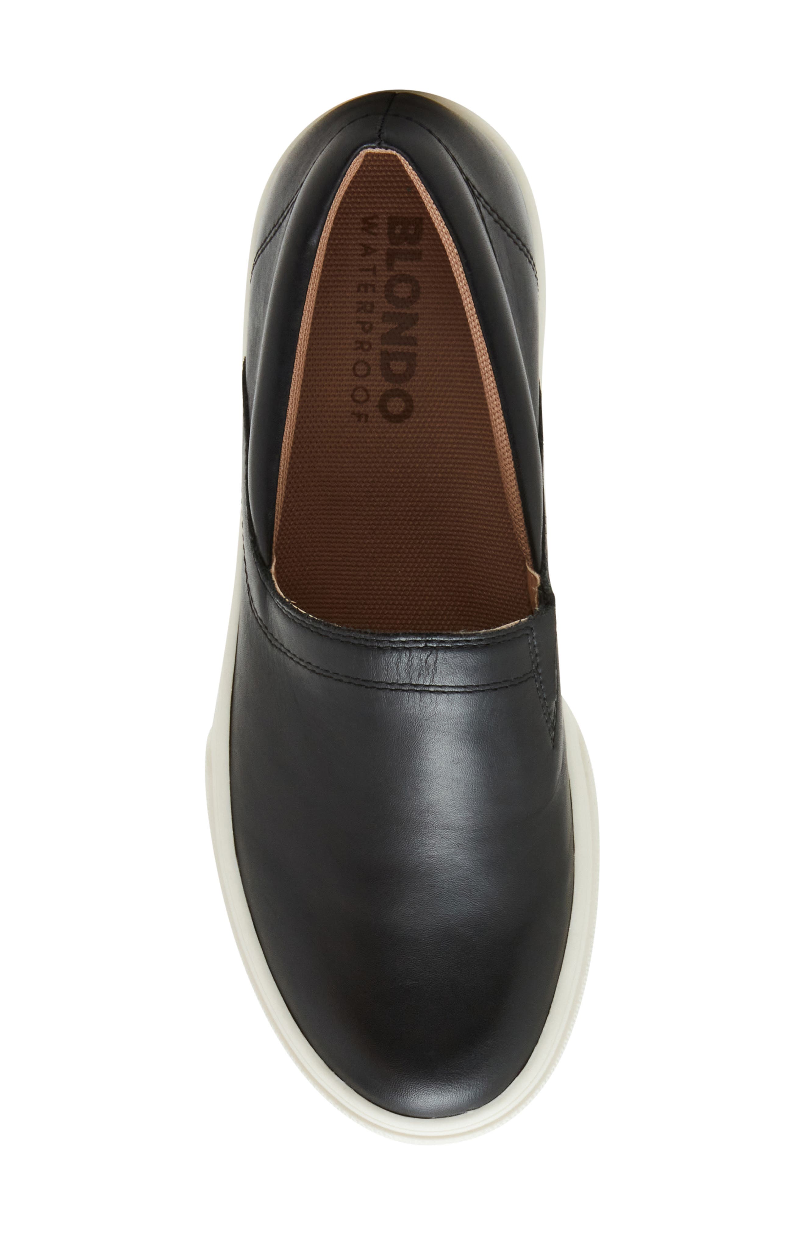 Garity Waterproof Slip-On Sneaker, Alternate, color, BLACK LEATHER