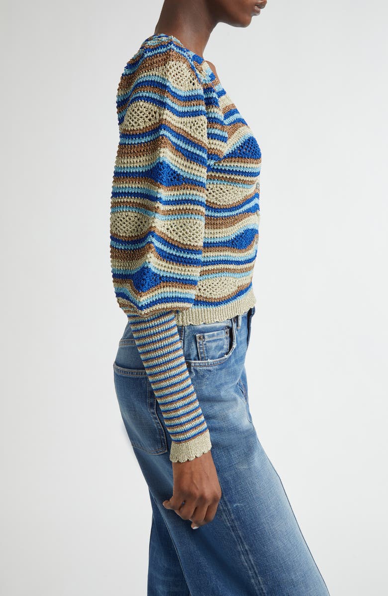 FARM Rio Mixed Waves Striped Cardigan, Alternate, color, Multi