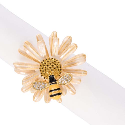 C & F Home C&f Home Daisy And Bee Tabletop Napkin Rings Set Of 4 In Multi