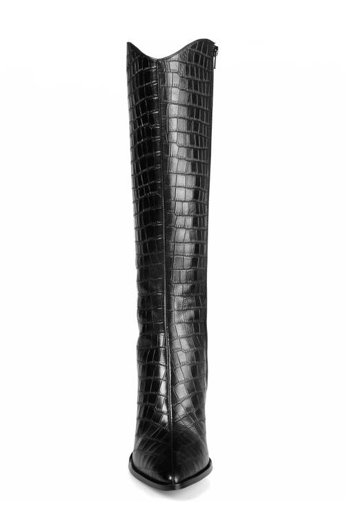 Journee Signature Laila Leather Boot In Croco