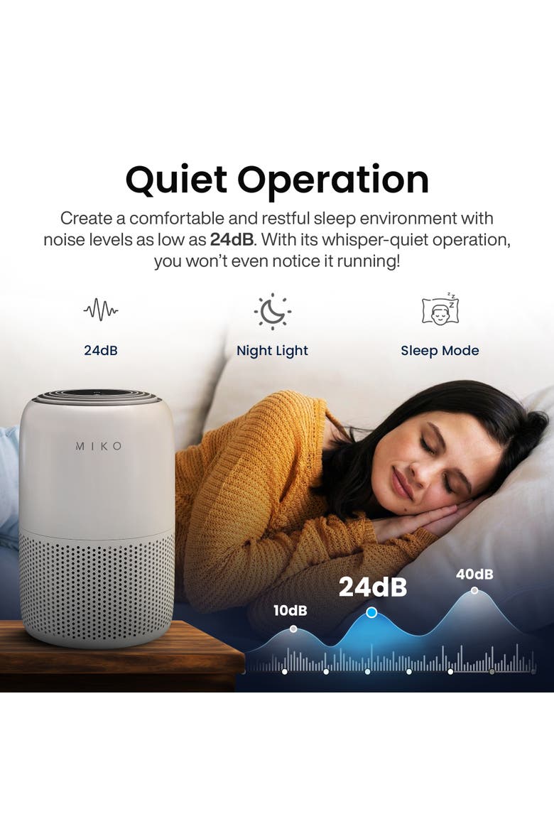 Hepa Air Purifier Up To 770 Sqft - Grey, Alternate, color, Grey
