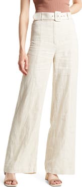 & Other Stories Belted Linen Flare Pants
