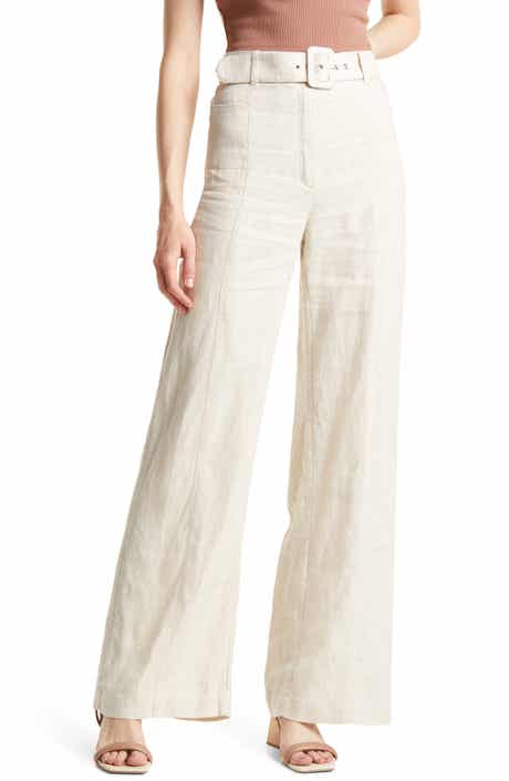 & Other Stories Belted Linen Flare Pants