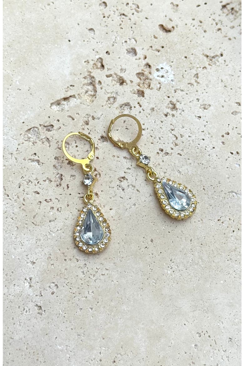 Crystal Drop Earrings, Alternate, color, GOLD