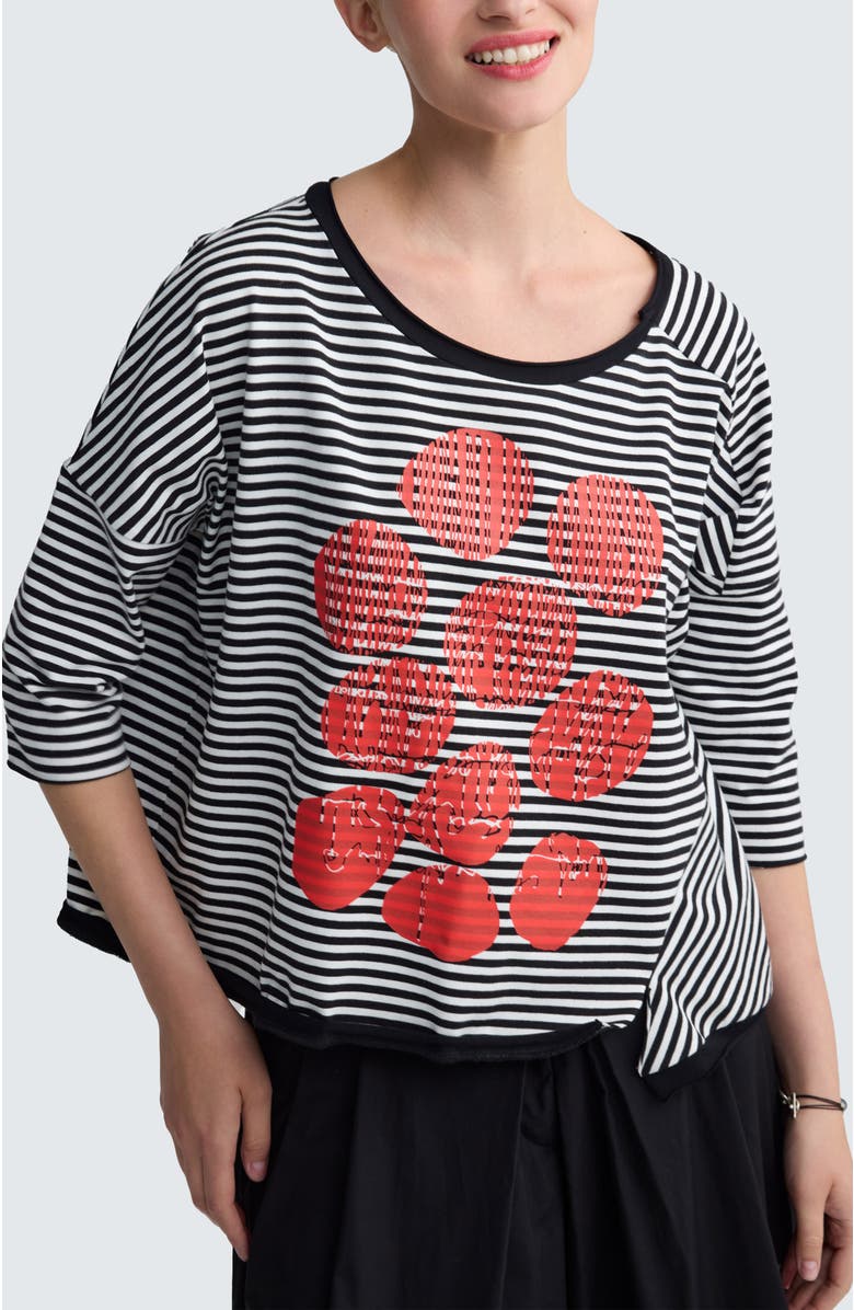 LUUKAA Tessa Striped Jersey Top, Main, color, Black Strip