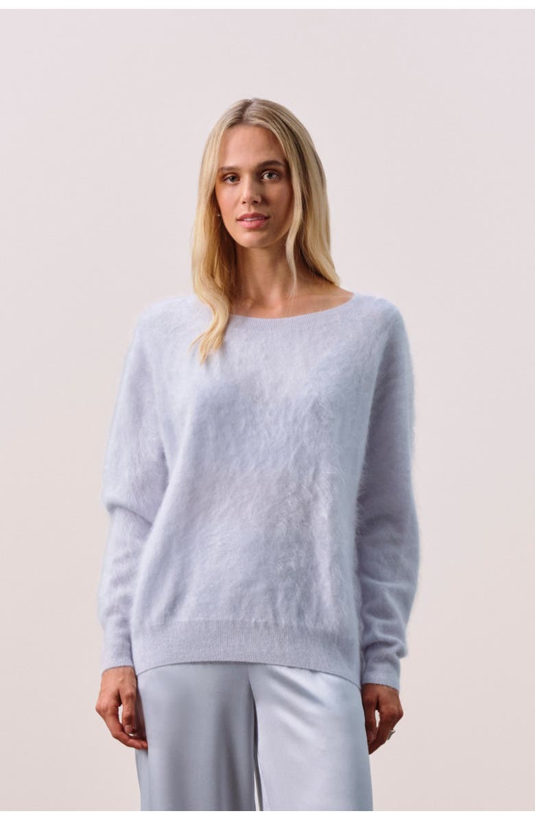 NAKED CASHMERE Brushed Crew Sweater, Main, color, Cloud