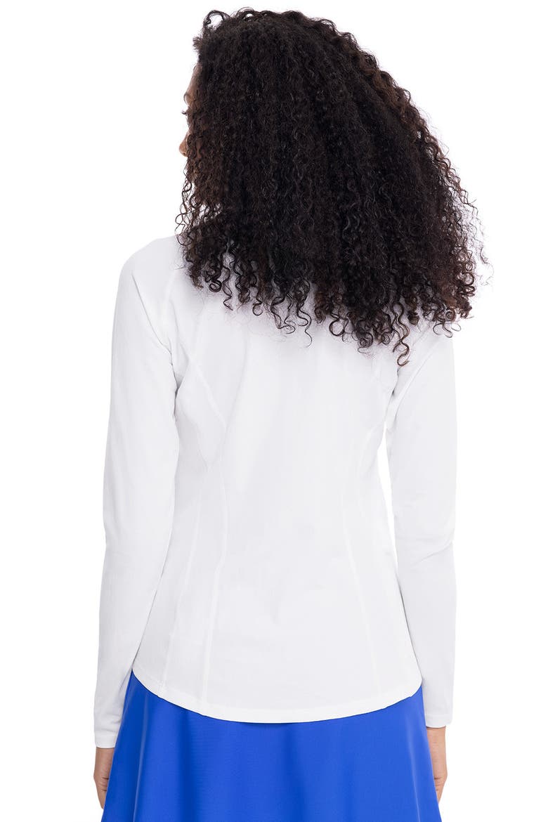 Women's Freestyle Quarter Zip Rash Guard with Long Sleeves, UPF 50+ Sun Protection, Alternate, color, White