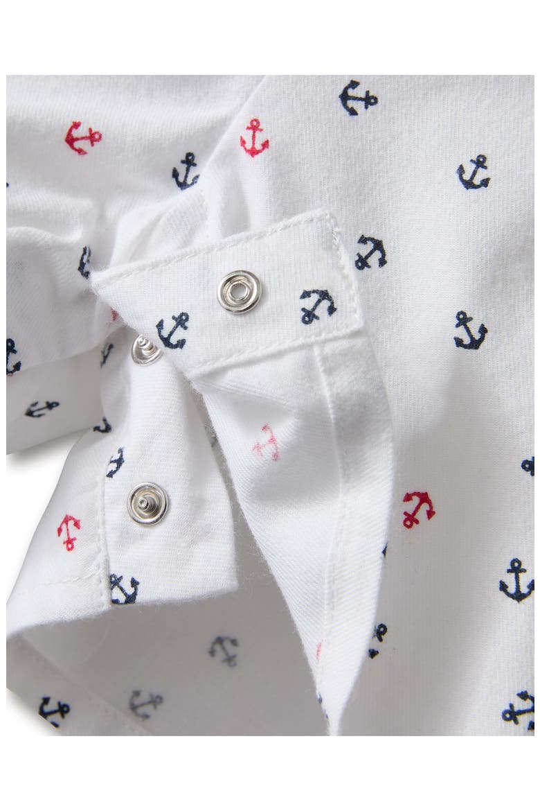 Anchors Away One-Piece Brushed Twill Pajamas, Alternate, color, WHITE