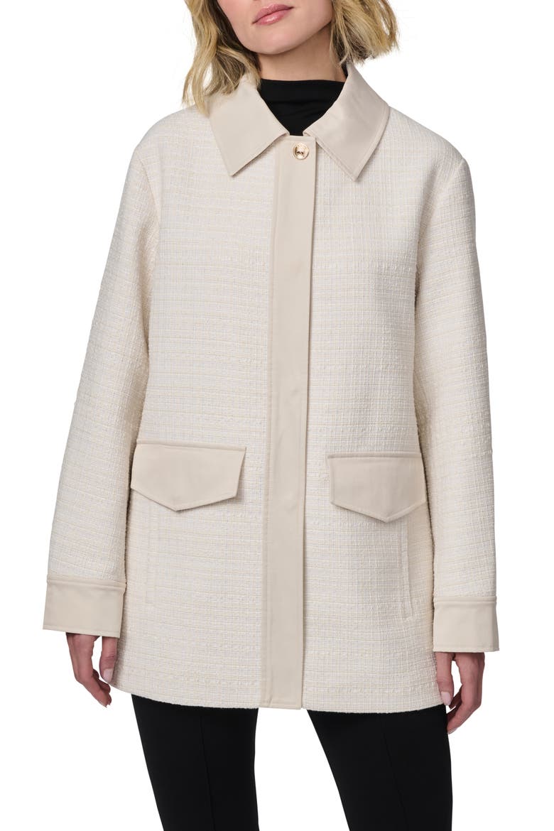 Tweed Shirt Jacket, Main, color, BONE COMBO