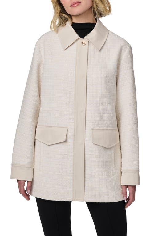 Bernardo Tweed Shirt Jacket In Bone Combo