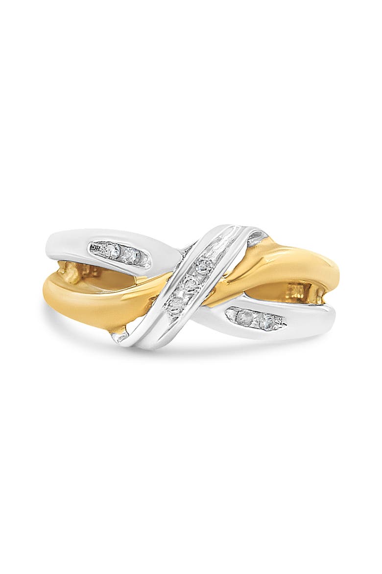 10K Gold 1/20 Cttw Round-Cut Diamond Bypass Ring, Alternate, color, Yellow