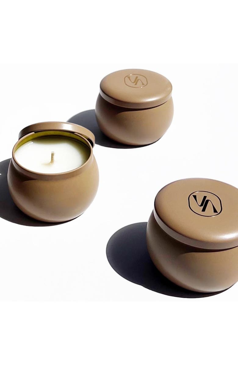 VILLA ABURI Mini Scented Travel Candle With Cotton Wick In Hinoki Flower, Alternate, color, Soft White