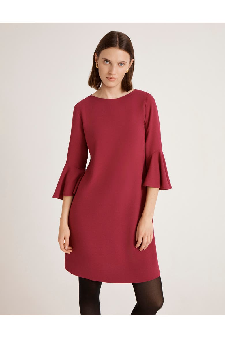 Izzy Rich Crepe Long Sleeve Short Dress, Alternate, color, Berry