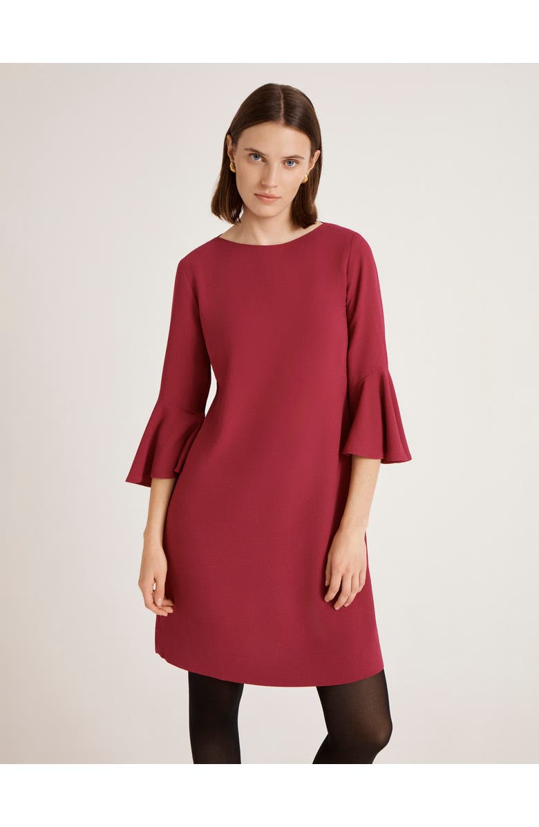 Finery London Izzy Rich Crepe Long Sleeve Short Dress, Alternate, color, Berry