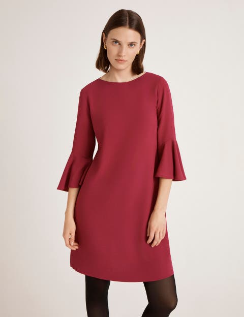 Izzy Rich Crepe Long Sleeve Short Dress