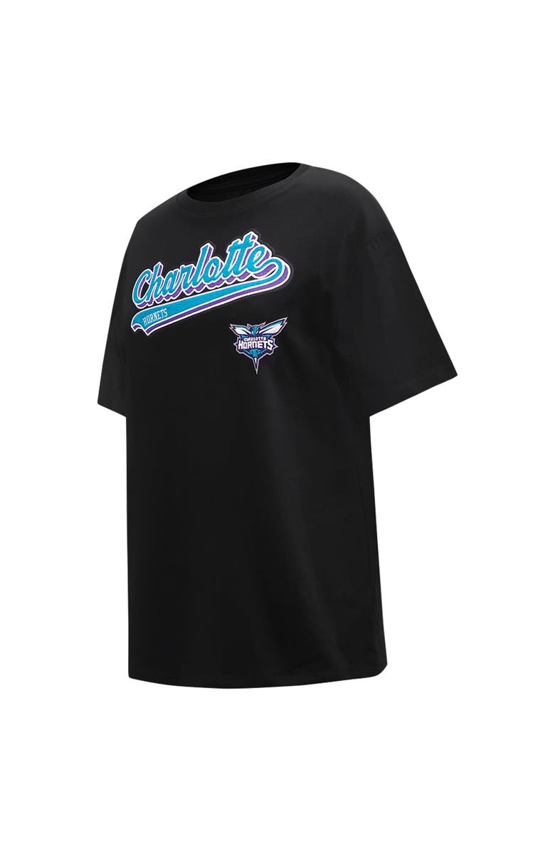 PRO STANDARD Women's Pro Standard Black Charlotte Hornets Script Boyfriend T-Shirt, Alternate, color, Black