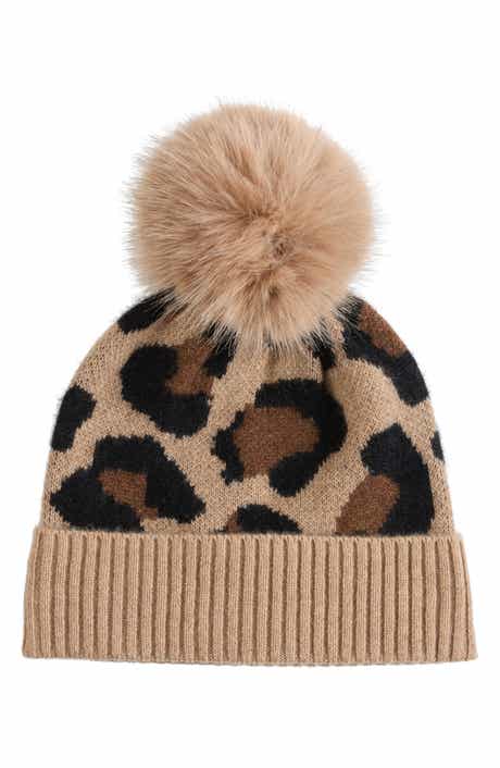 Cheetah Cashmere Cuffed Beanie