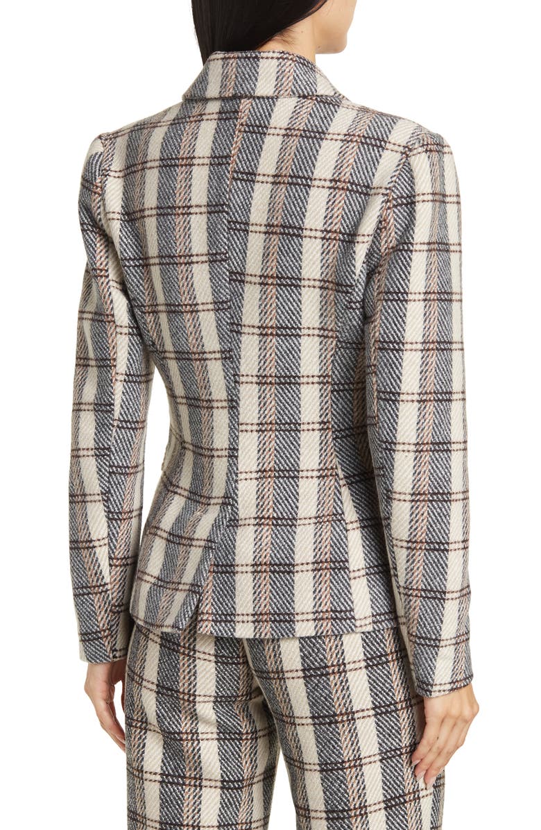 Alexia Admor Double Breasted Tweed Jacket, Alternate, color, Brown Plaid