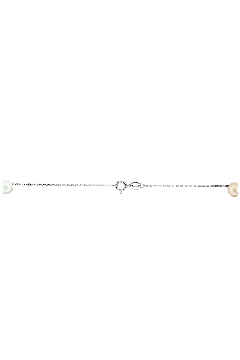Sterling Silver Freshwater Pearl Station Necklace, Alternate, color, MULTI