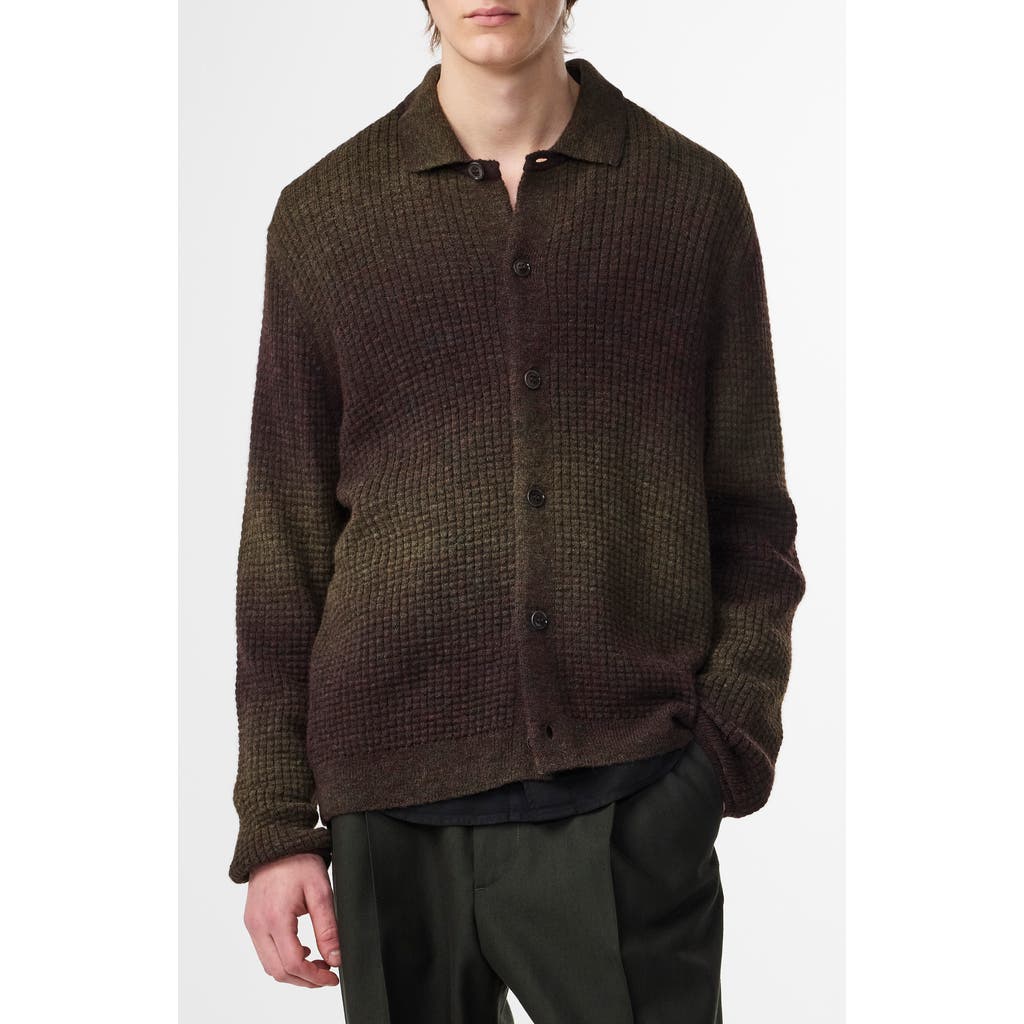 Nn07 Thor Gradient Bubble Stitch Cardigan In Brown