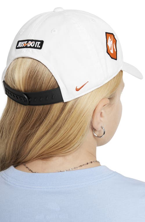 Nike Kids' Logo Toss Patch Club Baseball Cap In White
