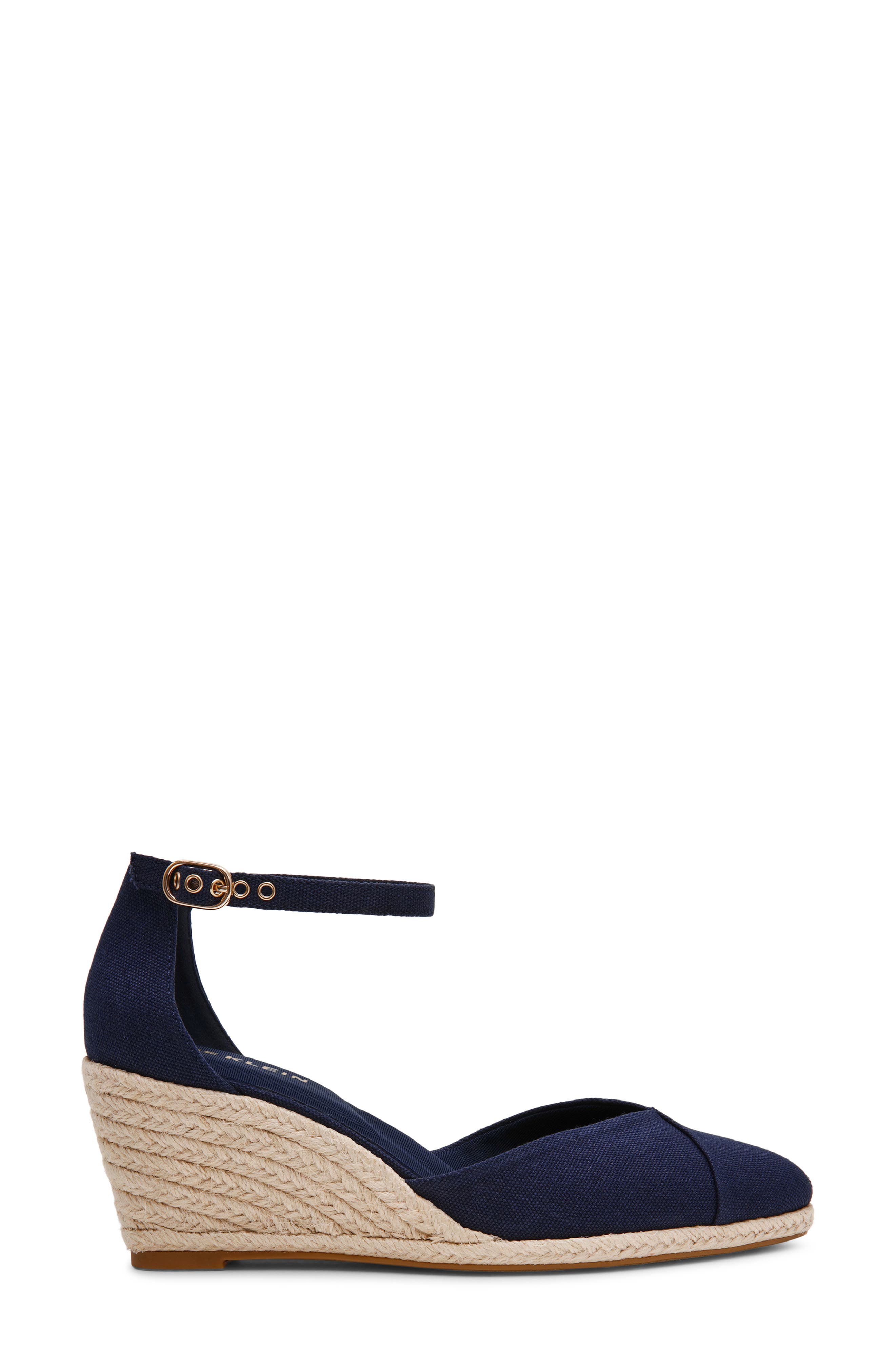 Wilmott Ankle Strap Espadrille Wedge Sandal, Alternate, color, NAVY CANVAS