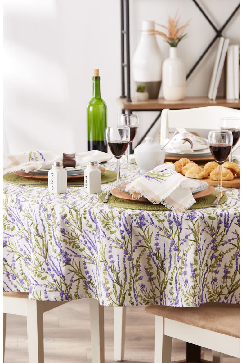 Lavender Fields Round Tablecloth, Alternate, color, PURPLE