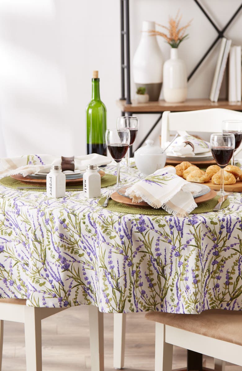 Design Imports Lavender Fields Round Tablecloth, Alternate, color, Purple