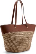 MANGO Paros Straw Tote