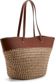 MANGO Paros Straw Tote