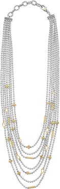 LAGOS Two-Tone Caviar Icon Five-Row Strand Necklace