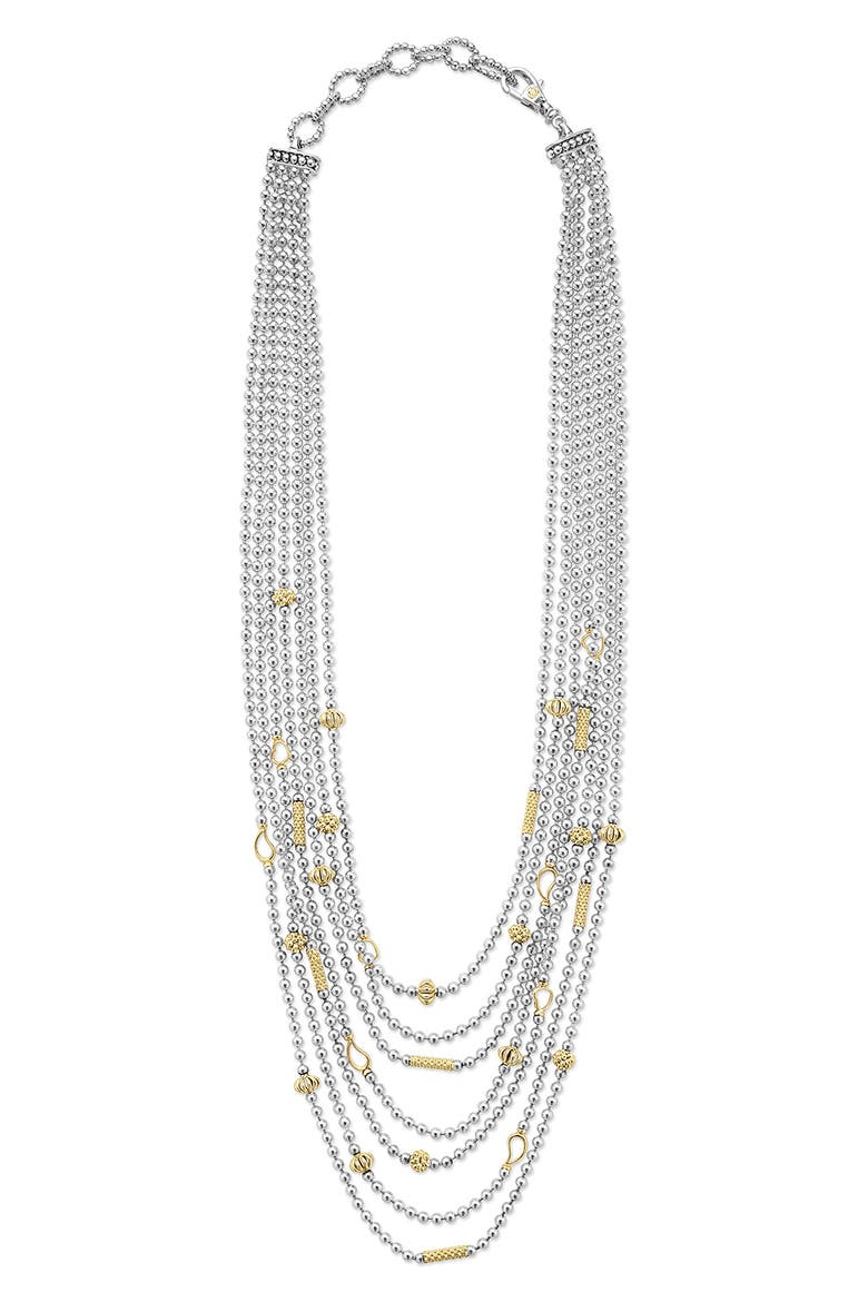 Two-Tone Caviar Icon Five-Row Strand Necklace video