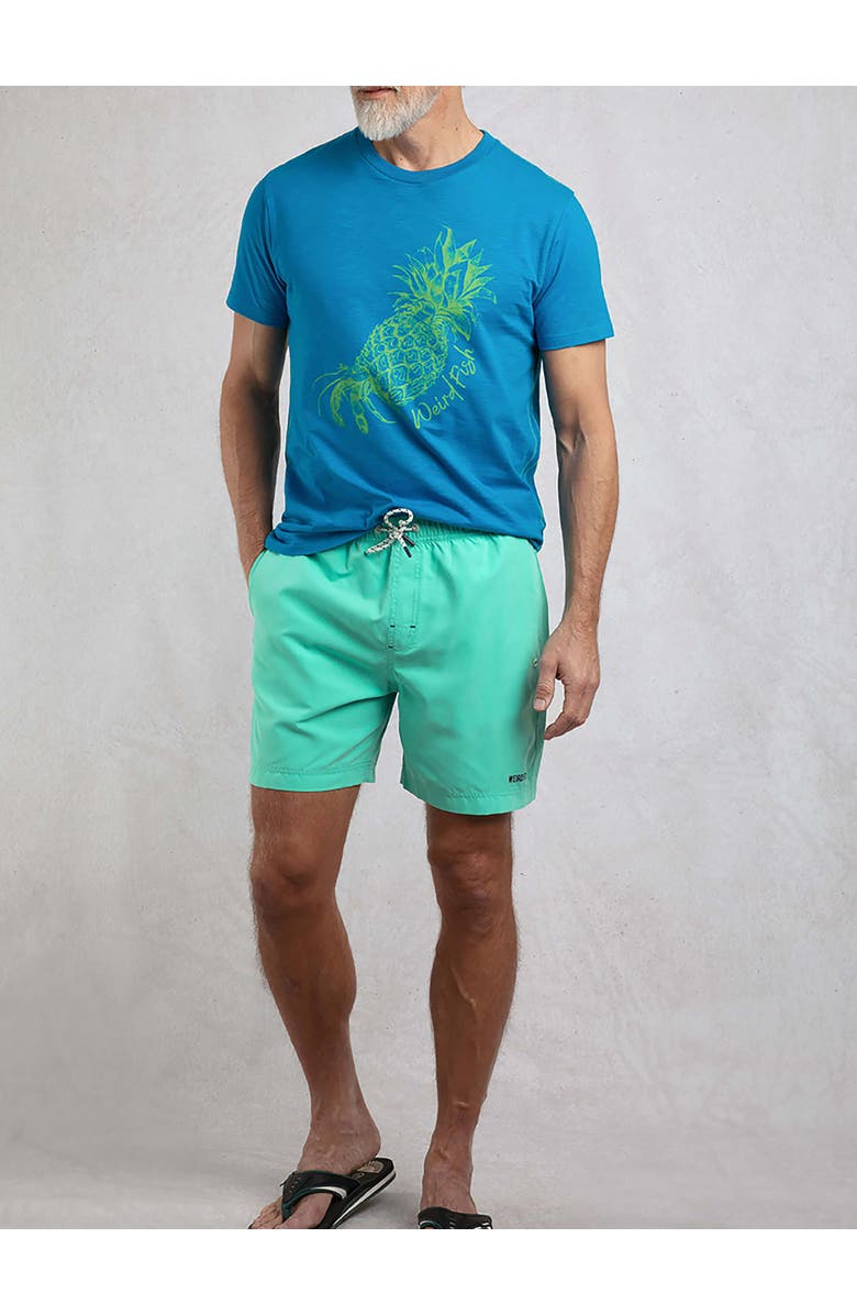 Weird Fish Banning Swim Short, Alternate, color, Aqua Marine