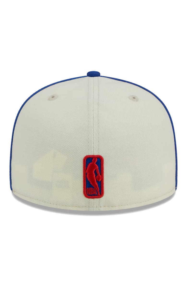 New Era Men's New Era Cream/Royal Philadelphia 76ers Piping 2-Tone 59FIFTY Fitted Hat, Alternate, color, Cream
