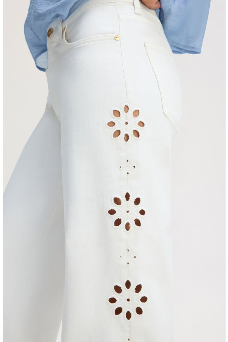 Cutout Wide Leg Jeans, Alternate, color, ECRU