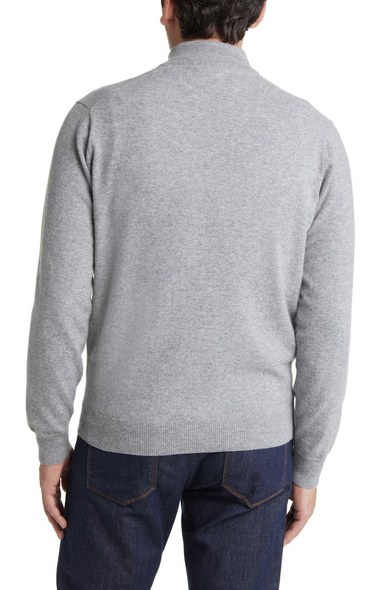 Peter Millar Crown Crafted Artisan Stretch Cashmere Quarter-Zip Pullover, Alternate, color, Gale Grey