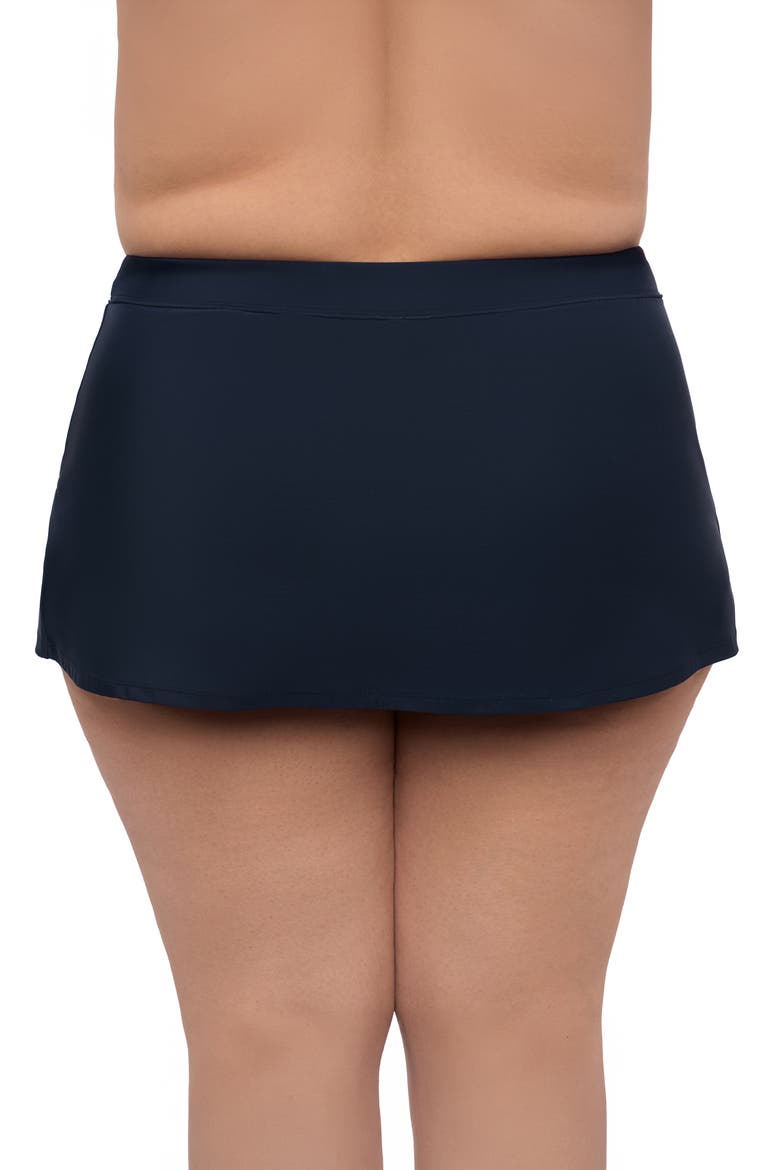 Plus Size Full Coverage Skirted Swimsuit Bottom with Side Slit, Alternate, color, True Navy